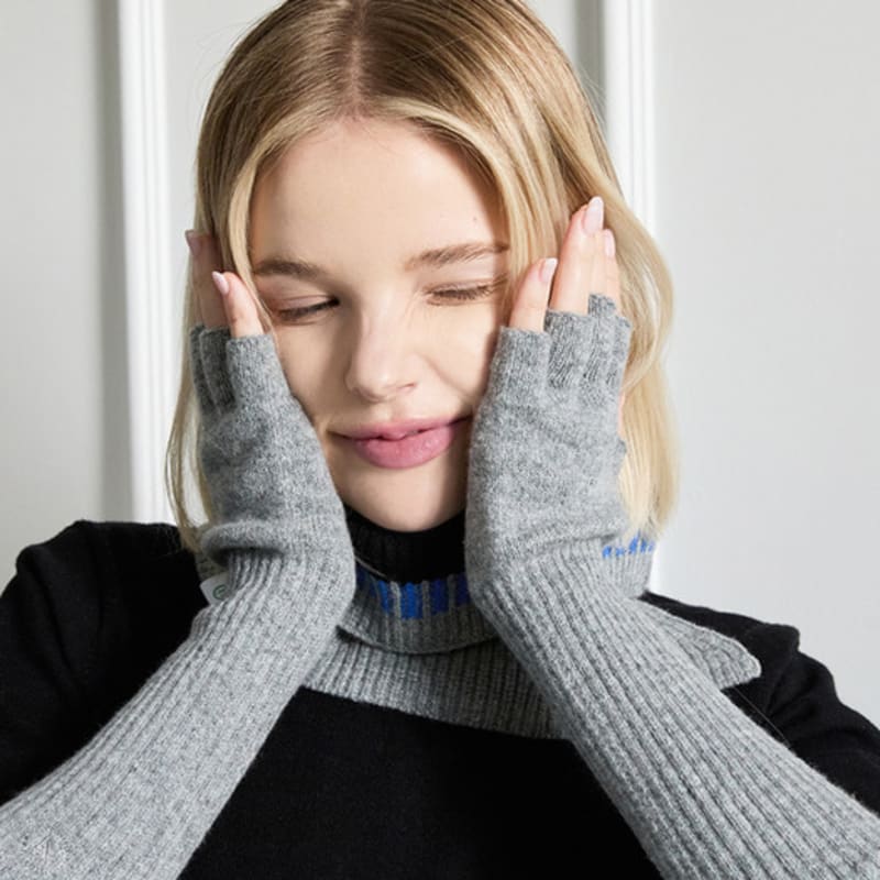 

nitina шерстяная вязаная грелка для рук M/G Melange gray