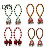 Wooden Bead Curtain Tiebacks 1 Pair Xmas Charm Christmas Ties Beaded Holdbacks for Drapes Living Room Bedroom Nursery Decor Easy-operate Holders
