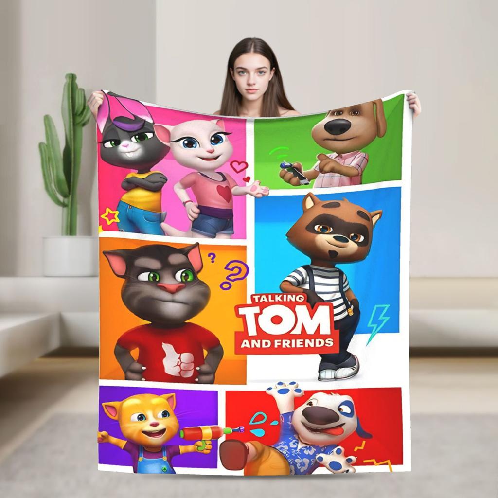 T-Talking T-Tom Und F-Freunde Wurfdecke Für Sofa Flauschige Weiche Plüschdecke 50x60 Zoll Mehrere Größen Tagesdecken Für Alle Jahreszeiten