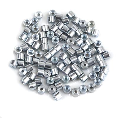 BCR001 100 peças de reparo de regulador de janela de carro, cabo de aço, extremidade de encaixe, pino de parada, manga de crimpagem, rebite 5x4/1,6 mm 