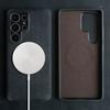 Wireless Charging Calfskin Cowhide Leather Case for Samsung Galaxy S26 Ultra S25 S24 Plus S22 S23FE Note20 Soft Shell Full Cover
