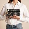 Retro Ethnic Style Clutch Purse Double Zipper Wristlet Wallet Long Wallet  Cell Phone Storage