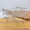 Stainless Steel Airfryers Double Layer Rack Versatile Round Roasting Rack Grill Rack With Skewers Baking Tray Airfryers Holder