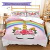Star Uni-horse Pattern Bedding Quilt Set Quilt Cover Pillowcase Home Decoration Gift (1 * duvet cover + 2 * pillowcase, without core)