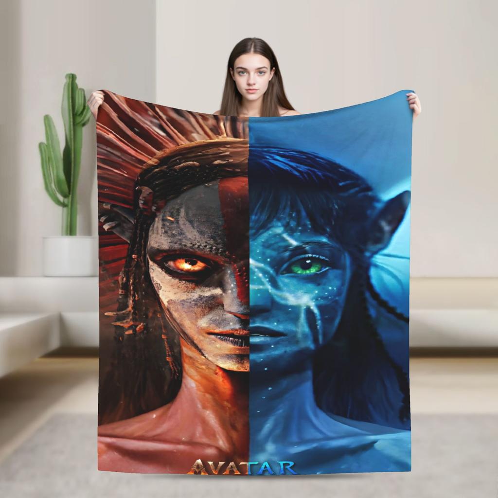 2025 Avatar 3 Movie Knitted Blanket   Fuzzy Throw Blanket Bed Sofa Personalised Soft Warm Bedsprea