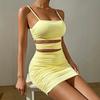 "2024 Sexy European & American Stepmother Style Hollow Suspender Mini Skirt - Summer Fashion for Women"