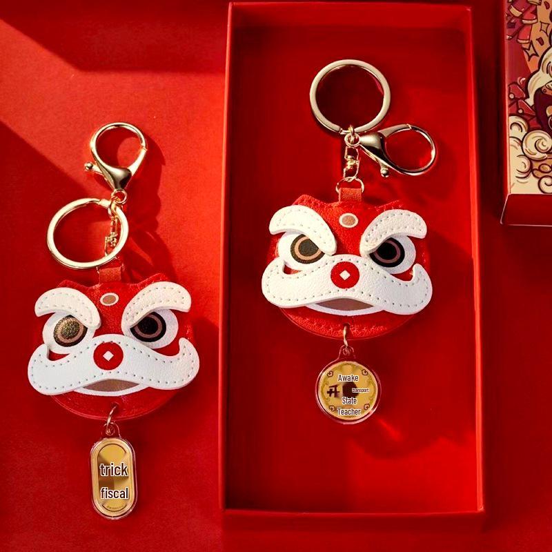2025 Awakening Lion Keychain: Chinese Style Fortune & Luck Ornament for New Year Celebration & Corporate Gifts