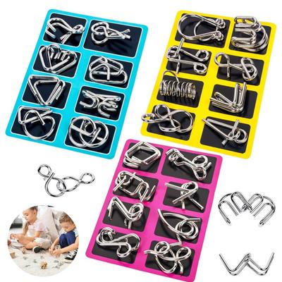 20/25/30/32/40Pcs/Set Metal Puzzle Ring Brain Teaser 3D Wire Puzzle Game Kids Adults