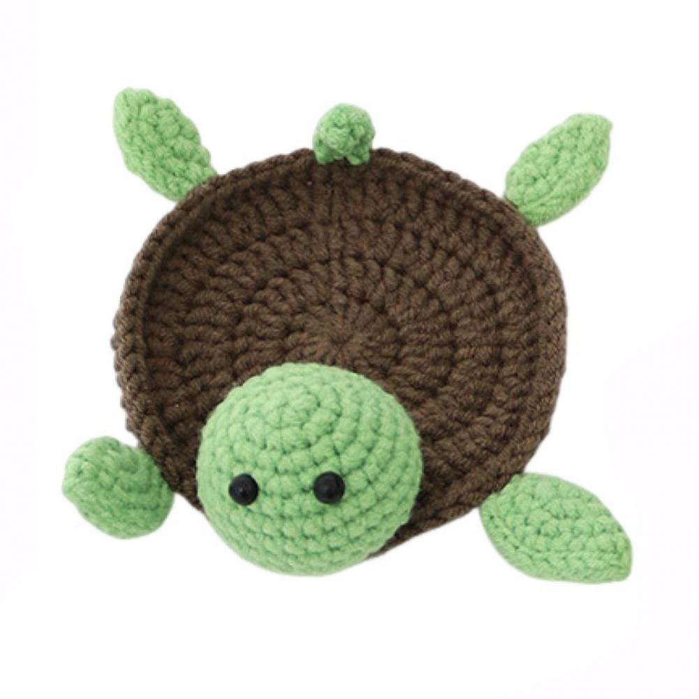 Water-absorbent Placemats Animal-shaped Coasters Adorable Knitted Turtle Coasters Cute Cartoon for Kitchen for Office for Home