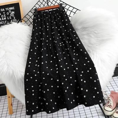 Floral Skirt Chiffon Printed A-line Skirt Women's Summer Big Swing Skirt Small Floral Skirt Polka Dot Skirt Mid-length