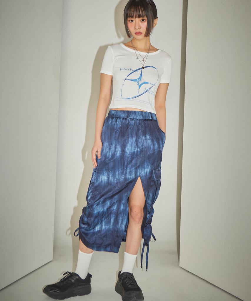 Pabeleupinggeo Glossy Cargo Skirt (Blue)