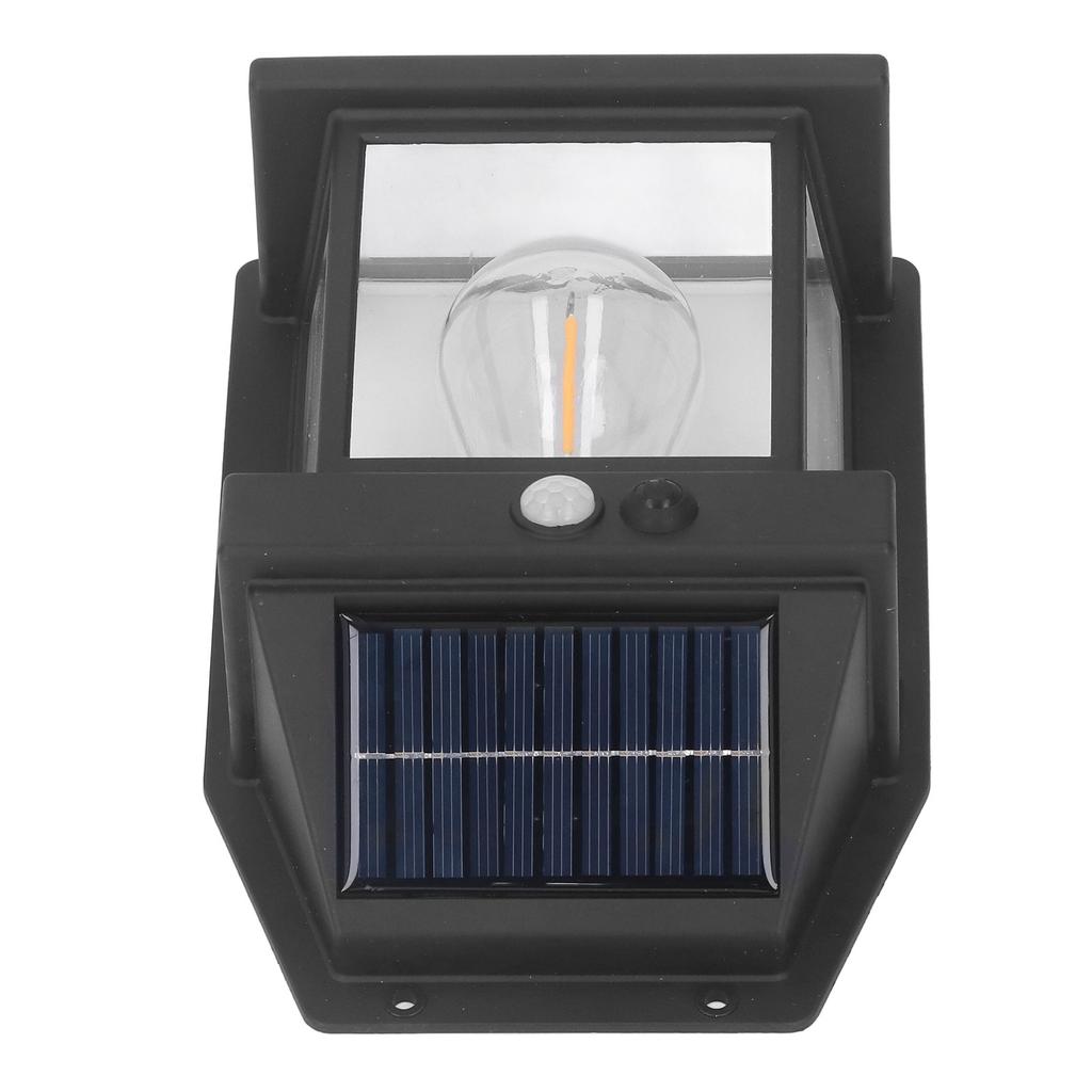 Solar Tungsten Wall Light Outdoor Sensor Interaction Lamp Exterior Lighting Fixtures Wall Mount IP65 Waterproof Black