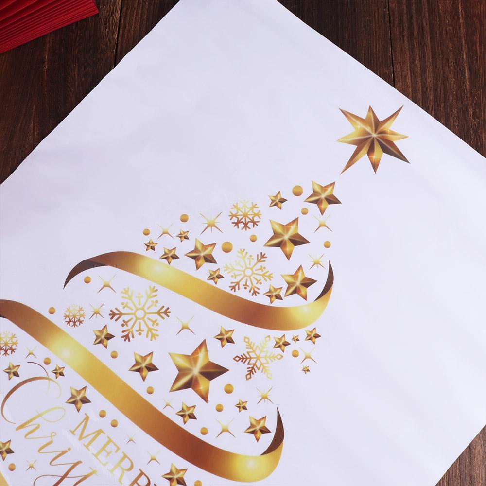 Large Christmas Tree Window Stickers Golden Wallpaper Home Decoration Xmas Decals  Holiday