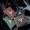 Car Leather Key Wallet Card Bag Emblem keychain Pouch For Mitsubishi Eclipse Lancer Space Delica Triton Ralliart Ex Star Jinxuan