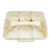 Divided Serving Tray with Lid and Handle 9 Compartments Plastic Clear Fruit Veggie Platters for Party Entertaining