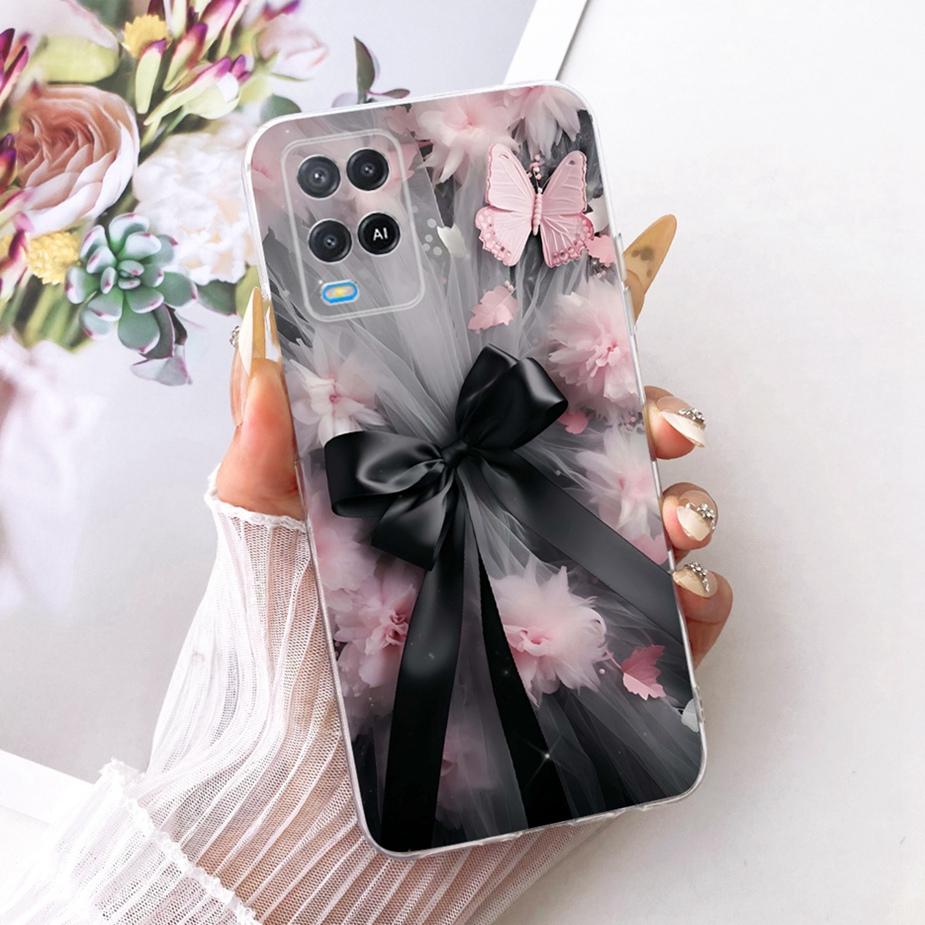 For Oppo A54 4G Case CPH2239 Luxury Butterfly Painted Cover Soft Silicone Phone Case For Oppo A54 5G A 54 s OppoA54s Fundas Bags