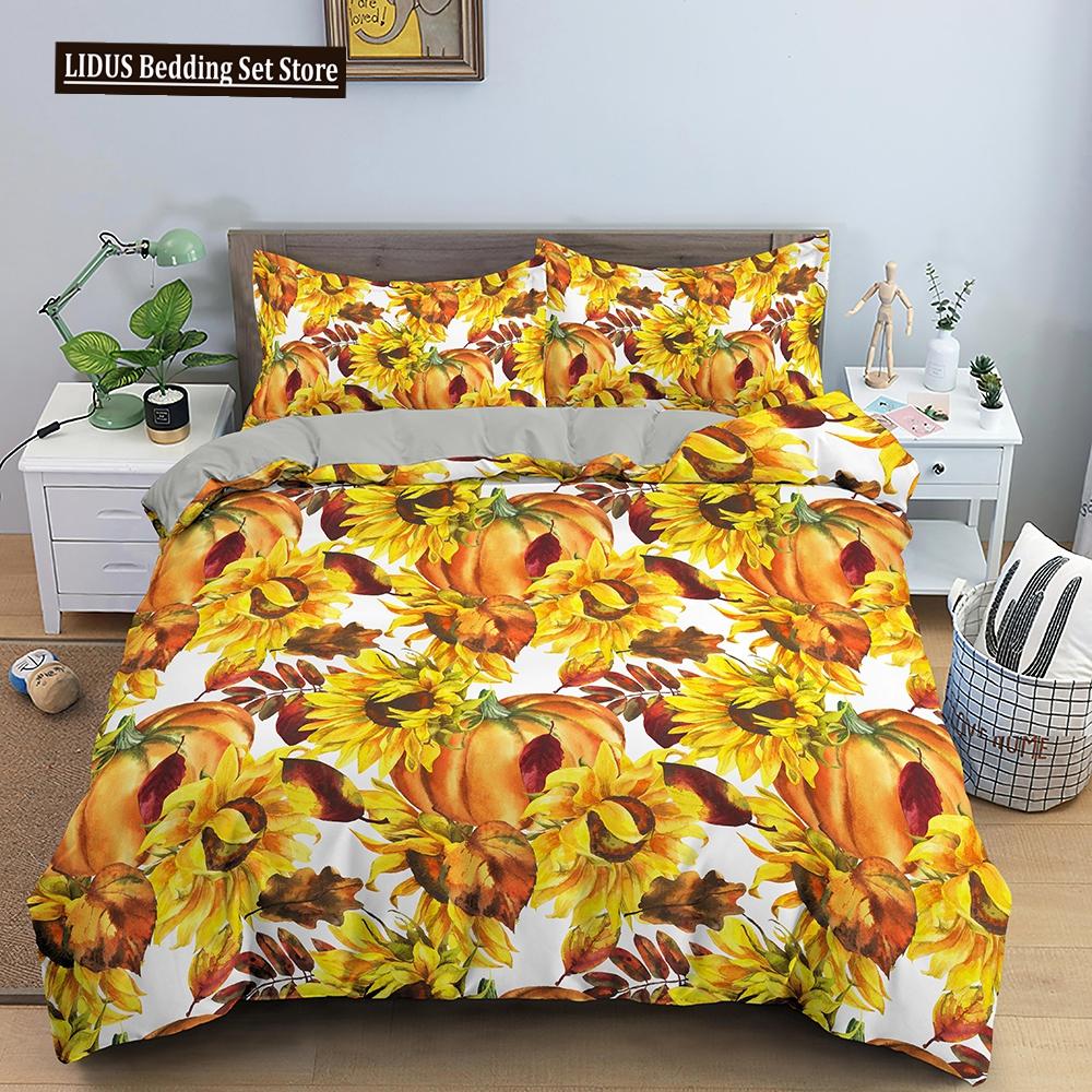 Halloween Bettbezug Cartoon Kürbislaterne Bettwäsche Geist Steppdeckenbezug Kinder Jungen Mädchen Halloween Geschenk Raumdeko 3-teilige Bettwäsche