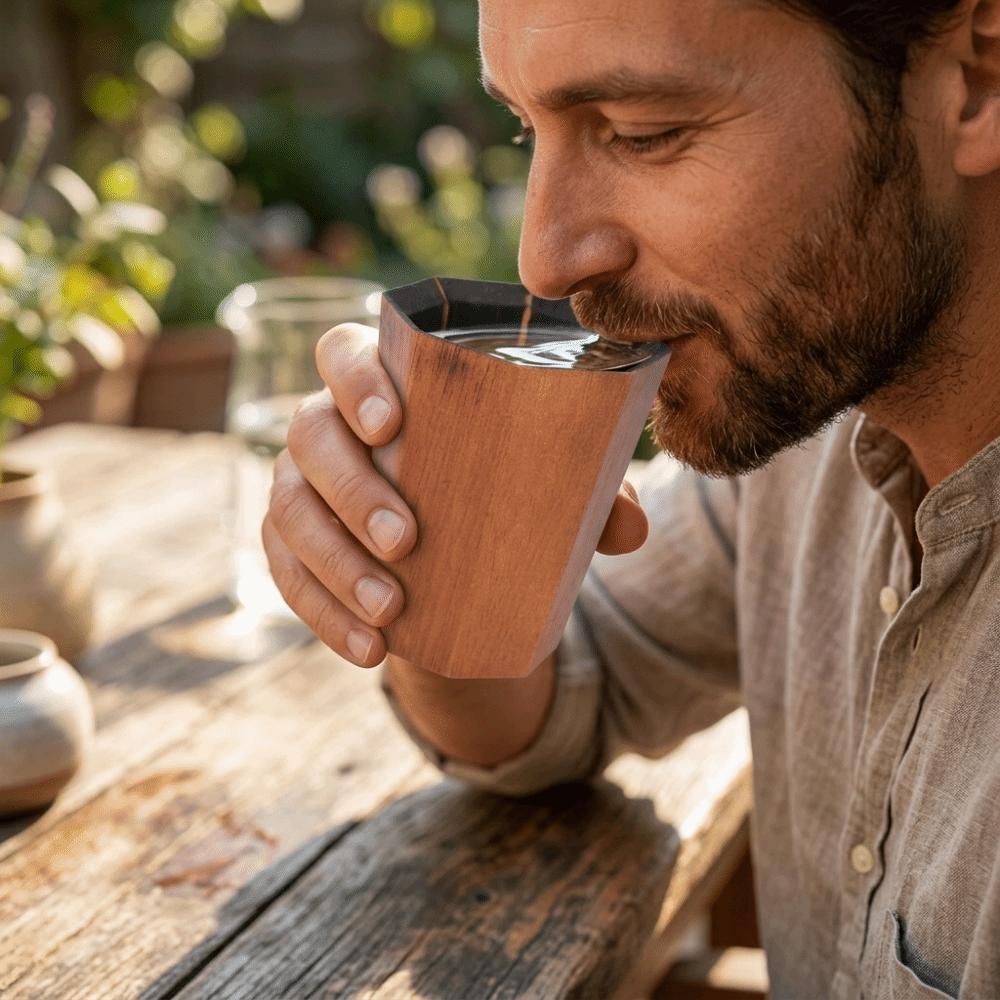 Practical Drinking Mug Polished Surface Wood Cup Decorative Water Mug Wooden Mug Daily Use