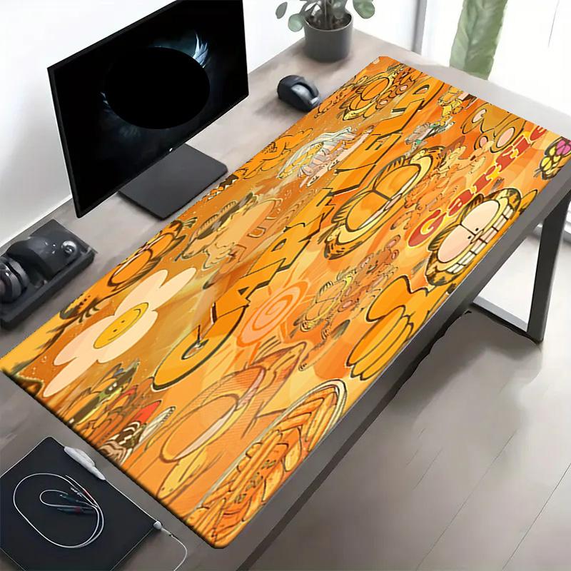 Garfield Print Mouse Pad, Anti‑Slip Desktop Keyboard Mat, for PC Laptop Gaming Working Daily Use, Cool Festival Surprise Gift