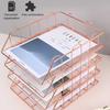 Modern Stackable Letter Tray Desktop Organizer Under Desk Hanging Organizer Metal Paper Tray for Women Men Student Staff