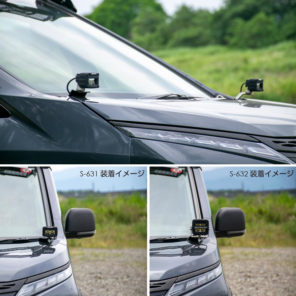 IPF Bonnet Light Mount Brackets for Mitsubishi Delica D5 (Diesel CV#W, Bolt-On, Made In Japan) EXD-04