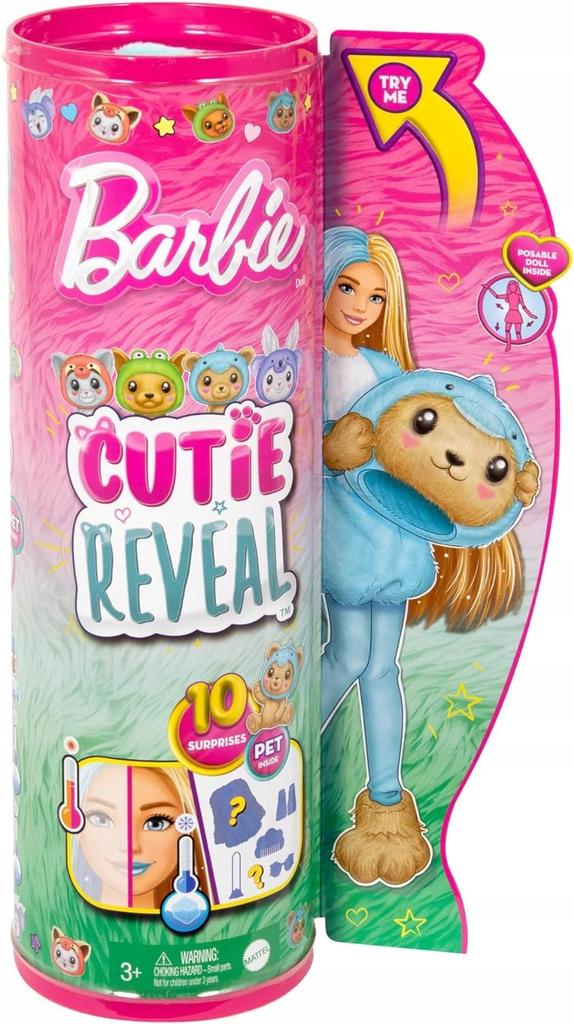 Lalka Barbie Cutie Rev Kostium Miś Delfin Hrk25