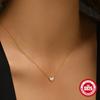 Fashion S925 Sterling Silver Geometric Square Diamond Set Simple Atmospheric Ladies Stacked Necklace Clavicle Chain