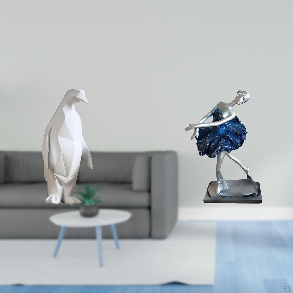 Penguin Ballerina Resin Figurine Creative Animal Ballet Girl Statue Collectable Decorative Ornament