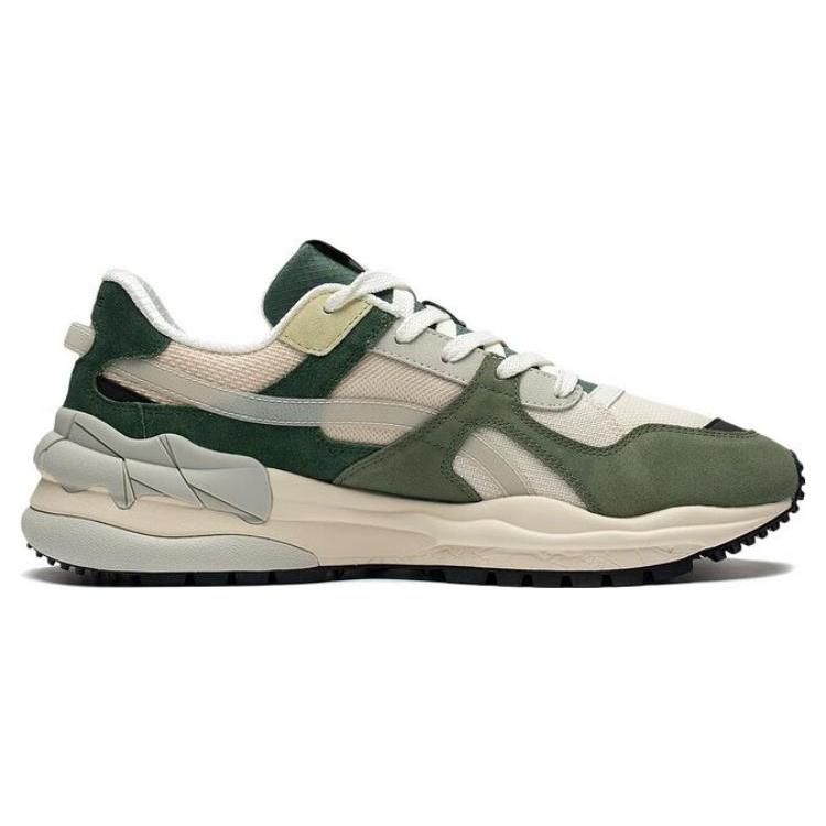 Li Ning Origin Slip Resistant Abrasion Resistant Low top Sports Casual Shoes Men's Beige Green AGCT171-2