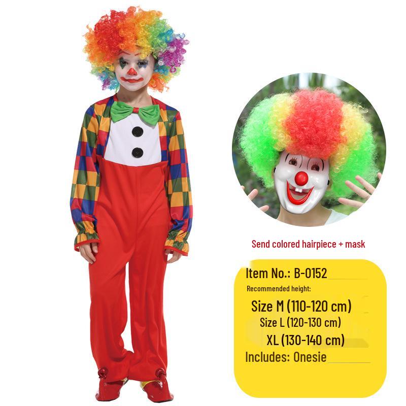 Kids' Clown & Magician Costume Set for Boys & Girls - Perfect for Masquerades, National Day, Christmas & New Year Performances.