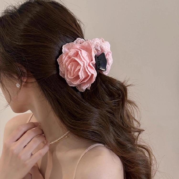 Spring Hair Barrettes Lace Flower Claw Clip Hair Clip Lady Hair Shaping Tool
