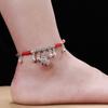 New 12 Zodiac Red Rope Bell Anklet Retro Silver Simple Natal Antique Women's Accessories