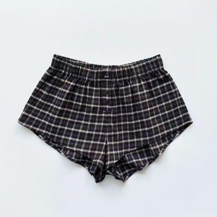 Korean New Style Plaid Layering Shorts - Versatile and Fashionable M