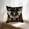 Cushion Cover Black Moth Mushroom Fern And Moon Pattern For Home Decor Bedroom Living Room Window Seat
