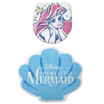 Disney Ariel Toilet Cover Mat 2 Piece Set for Cleaning and Heating & SB-554-D