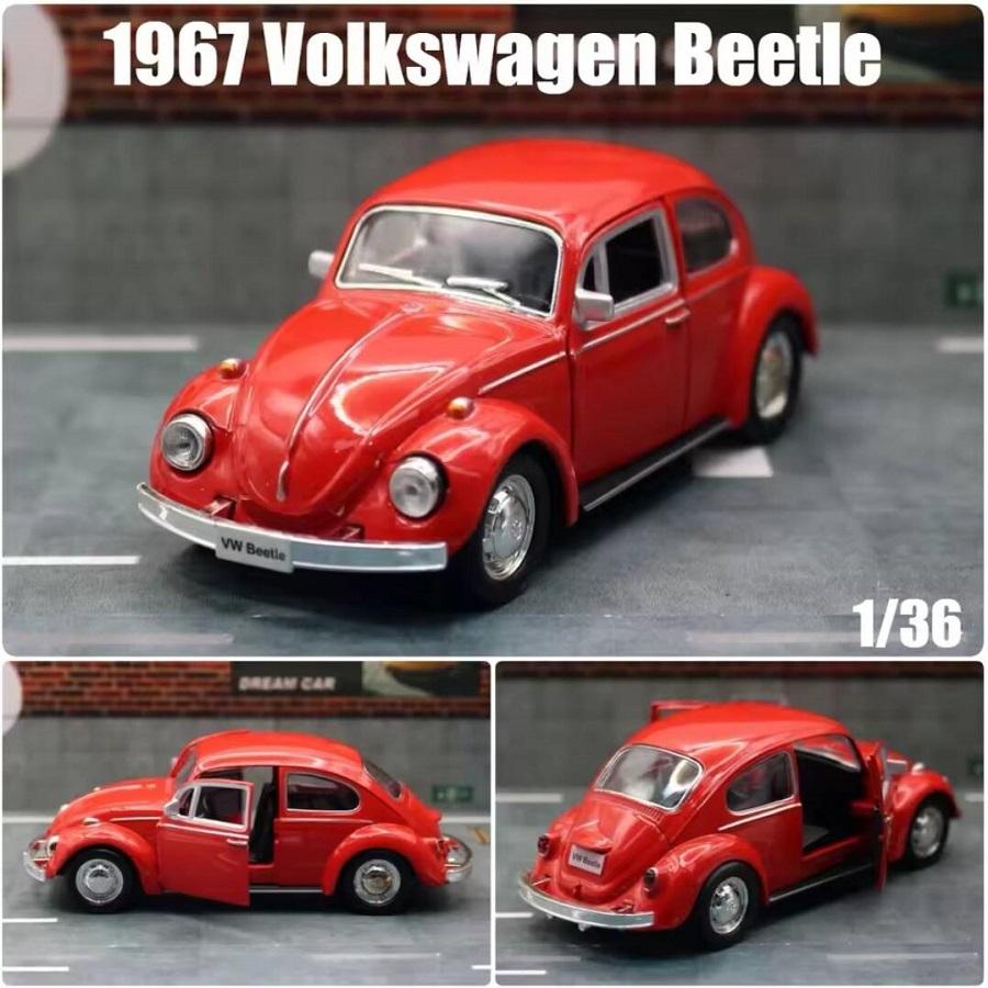 Retro Klasický 1967 Volkswagen Brouk 5palcové kovové auto Simulace Odlévaný a Hračka Vozidlo RMZ city 1:36 dárků ze slitinových modelů pro děti