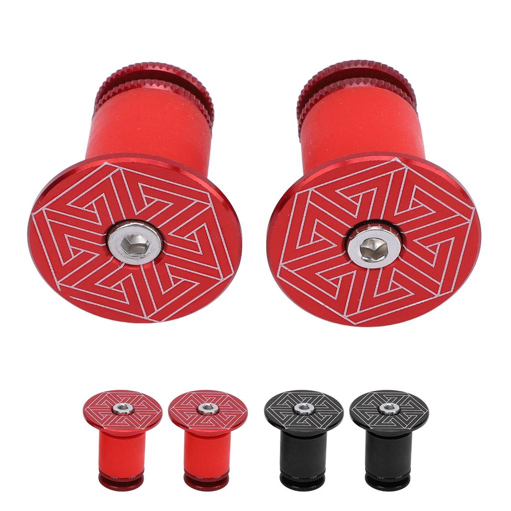 1 Pair of Handlebar Grip End Caps Aluminum Alloy Universal Bar Plugs for Mountain Road Cycling