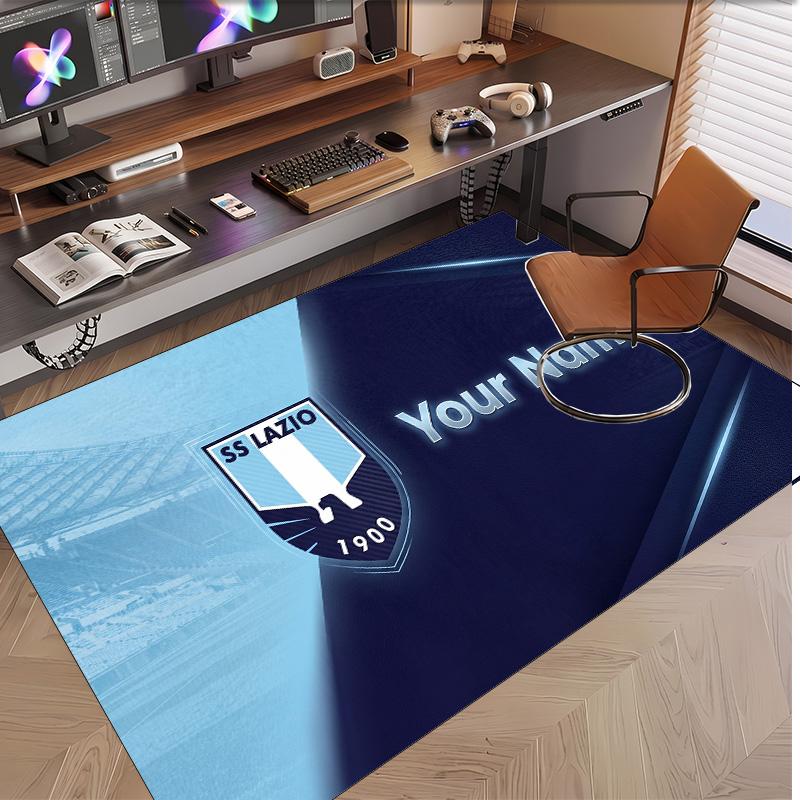 Personalized Crystal Velvet Carpet Lazio FC Pattern Non Slip Floor Rug