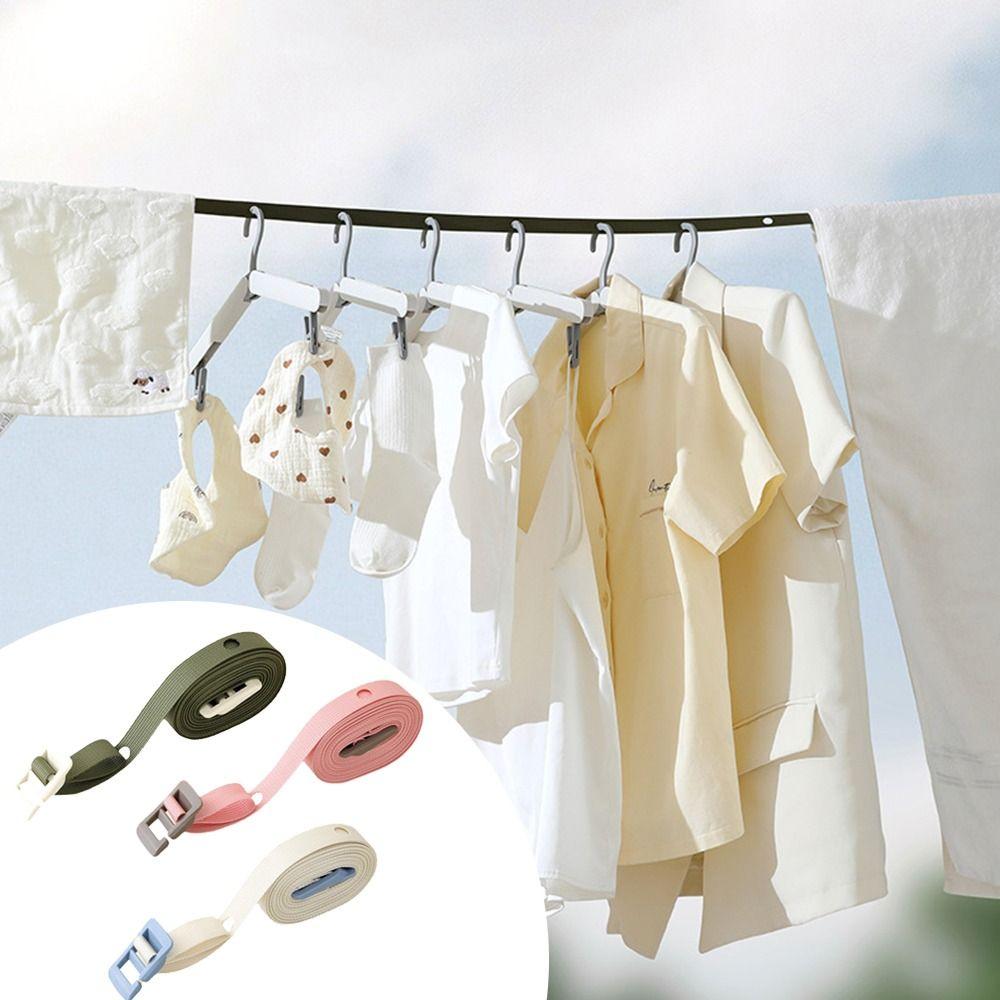 Adjustable Portable Storage Lanyard Windproof Travel Laundry Drying Line Outdoor Clothesline  Hotel