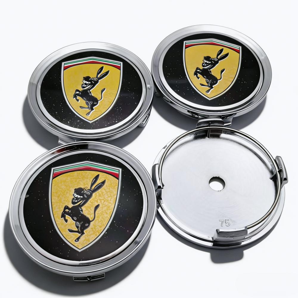 4pcs Donkey Logo Emblem Badge Car Wheel Center Caps O.D 75MM 70MM Rim Hubcaps Dust Cover Wheels Hub Cap Replace Car Accessories