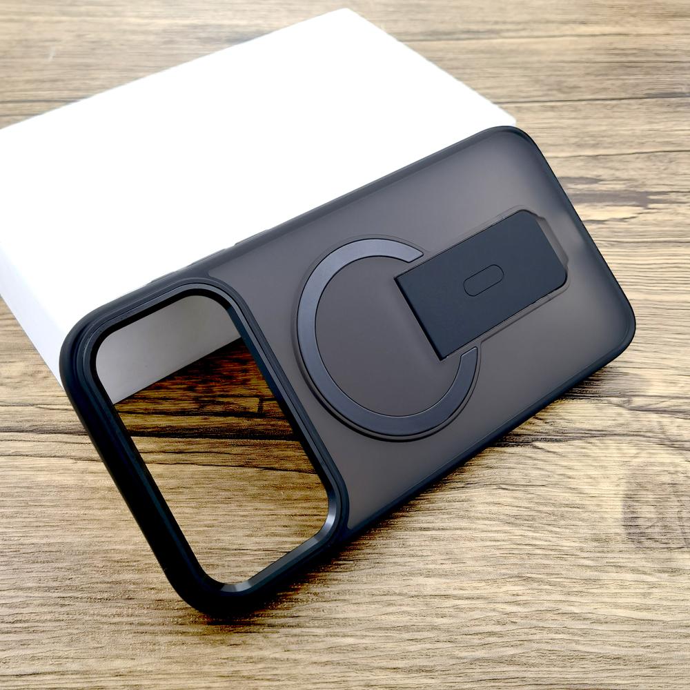 Shockproof Armor Matte Case For iPhone 17 16E 16 15 14 13 12 11 Pro Max Air 17Pro Magsafe Wireless Charge With Stand Full Covers