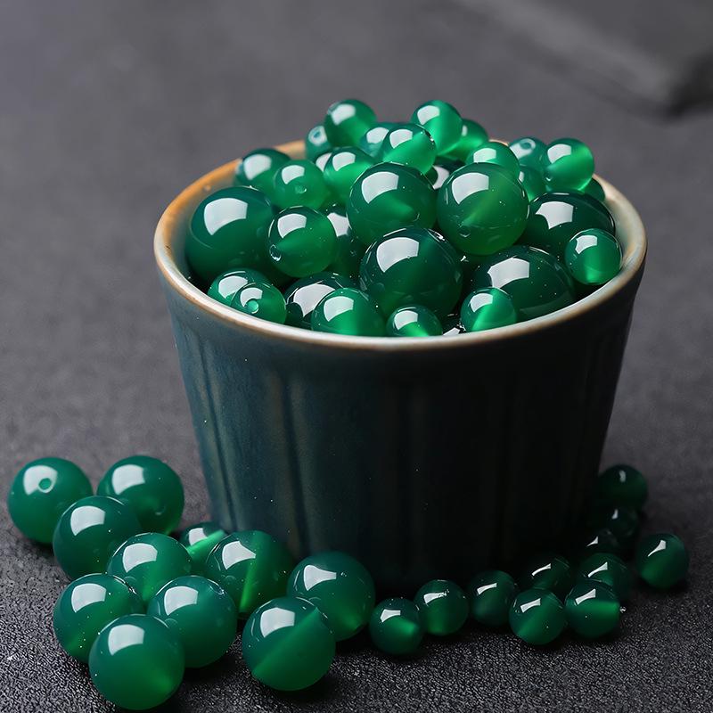 

Natural Raw Green Agate Beads for DIY Jewelry - Handmade Round Beads 6MM/Single Bead