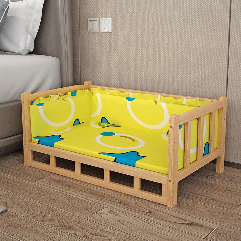 All-Season Wooden Pet Bed: Removable, Washable Dog/Cat House for Large Breeds