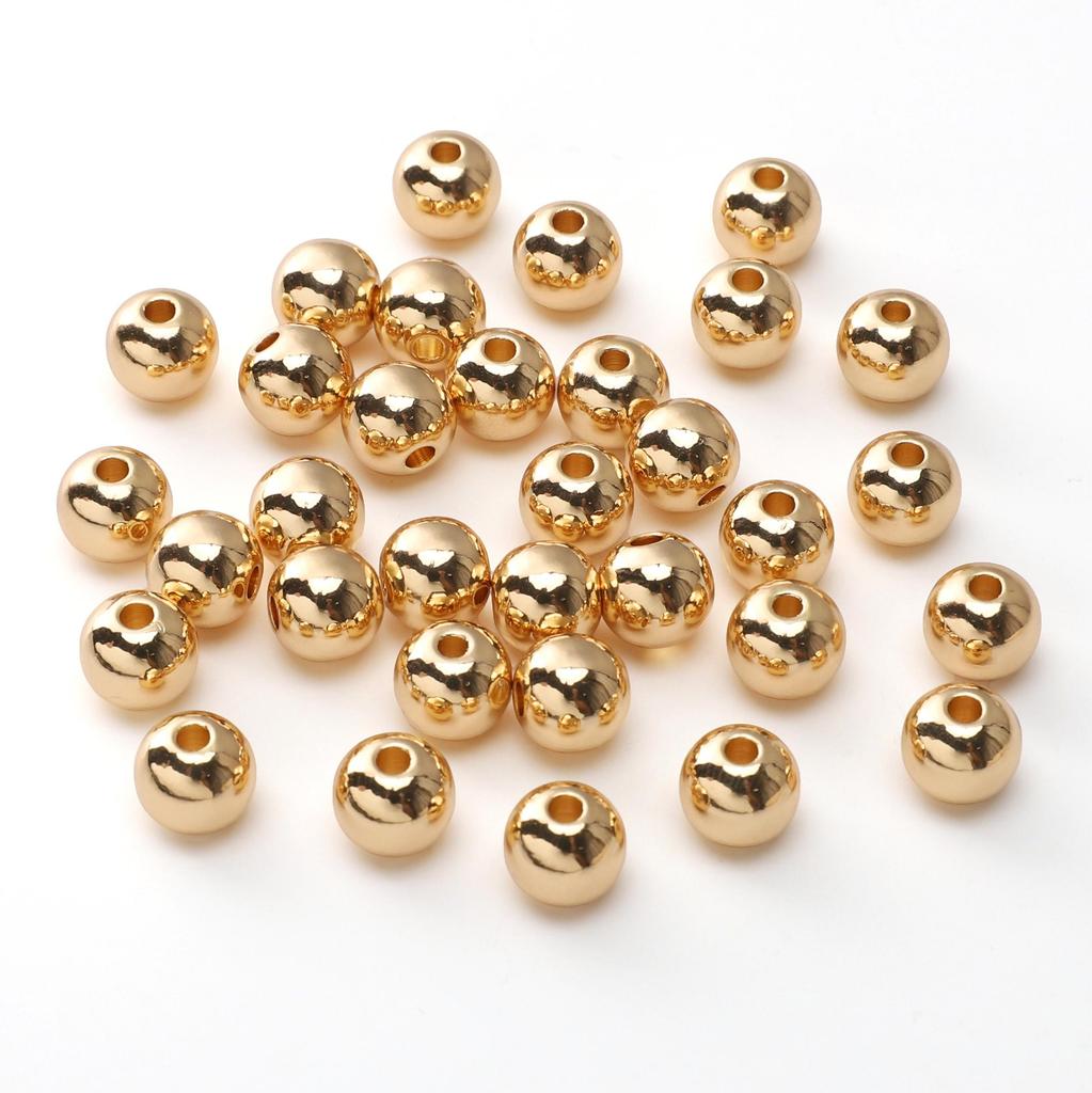 50–100 Stück Kupfer-Drehkugelperlen für DIY Halskette, Armband, Ohrringe, Schmuckherstellung, Bastelzubehör