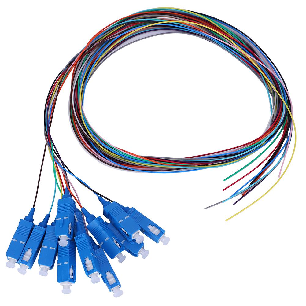 SCUPC Fiber Pigtail Cable Sigle Mode 12Cores SC Square Head with PVC Outer Shell