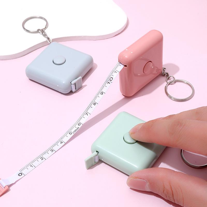 Nordic Style 1.5m Square Mini Retractable Tape Measure with Keychain Small Square Soft Tape