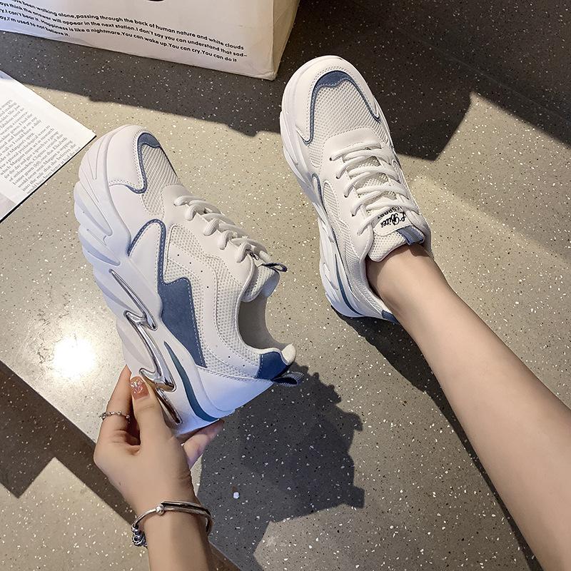 

Korean version of summer new breathable comfortable fashion dad shoes women s 2025 casual sports running single shoes mesh shoes 36 синий