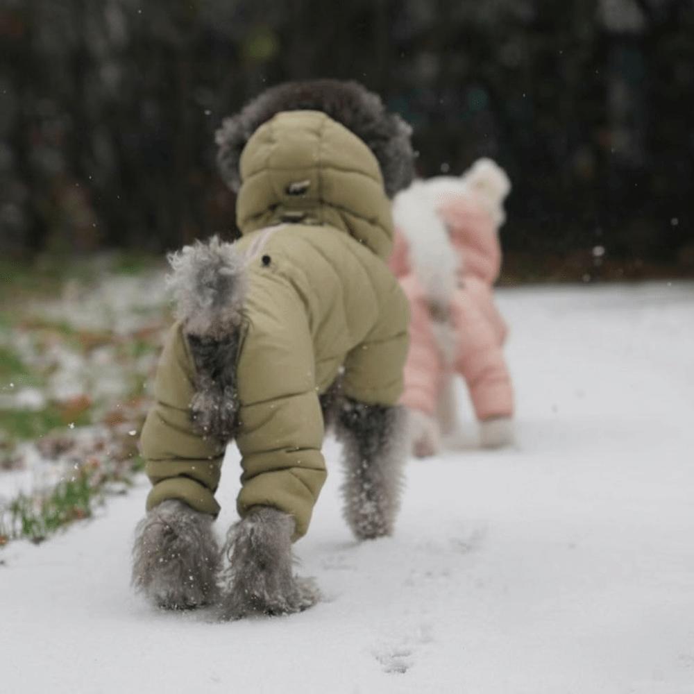 Verdickte Thermowatte Hund Winterkleidung Dicke Daunenbaumwolle Hund Overall Kälteschutz