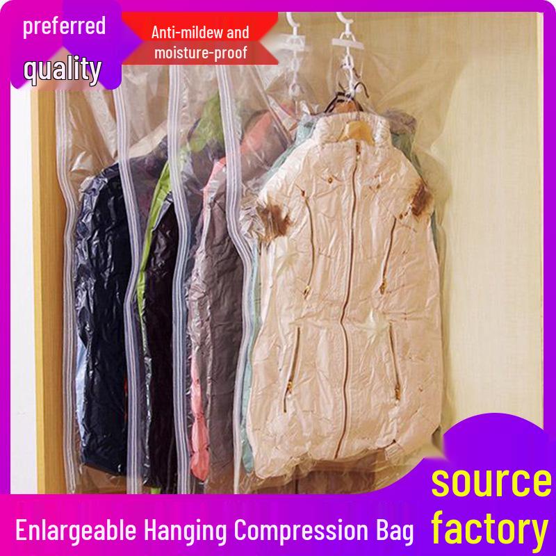 Hanging Vacuum Compression Storage Bag for Dustproof and Moistureproof Clothing Organization