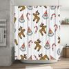 TU Christmas Shower Curtain Festive Holiday Decor Waterproof Bathroom Fabric Backdrop Xmas Pattern Holiday Home Decoration Festi